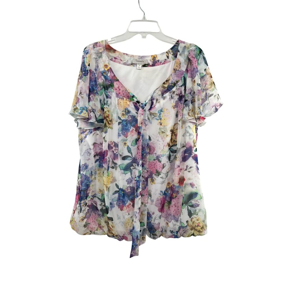 Dressbarn Blouse Womens 2X Used Floral Lined